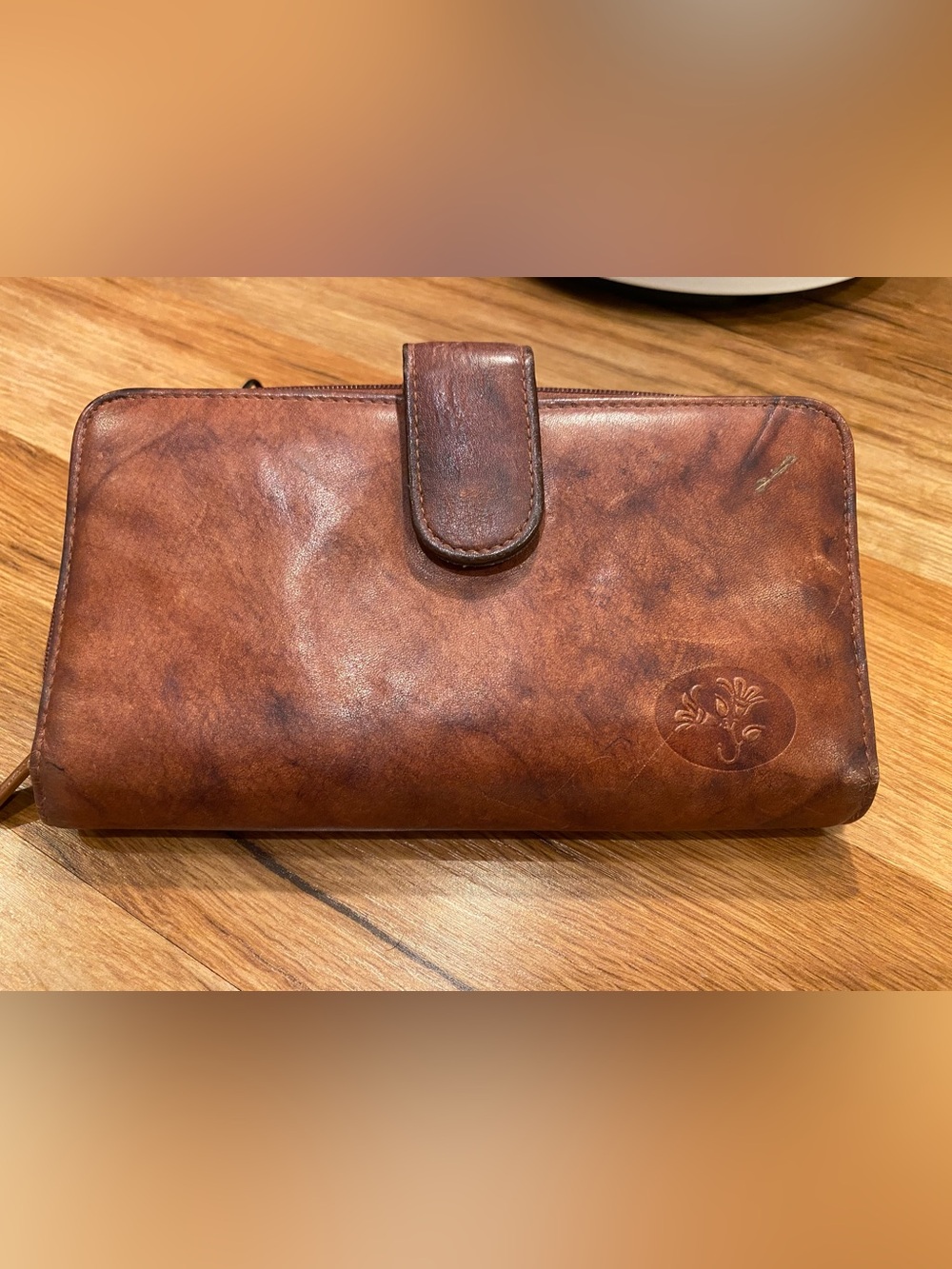 Genuine leather Buxton Heiress Checkbook Wallet Brown Vintage